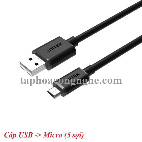 Unitek 29458 Y-C4007BK 2.0 0.3M + 0.2M Cáp Usb sang Micro USB ( 5 Sợi) 30029458